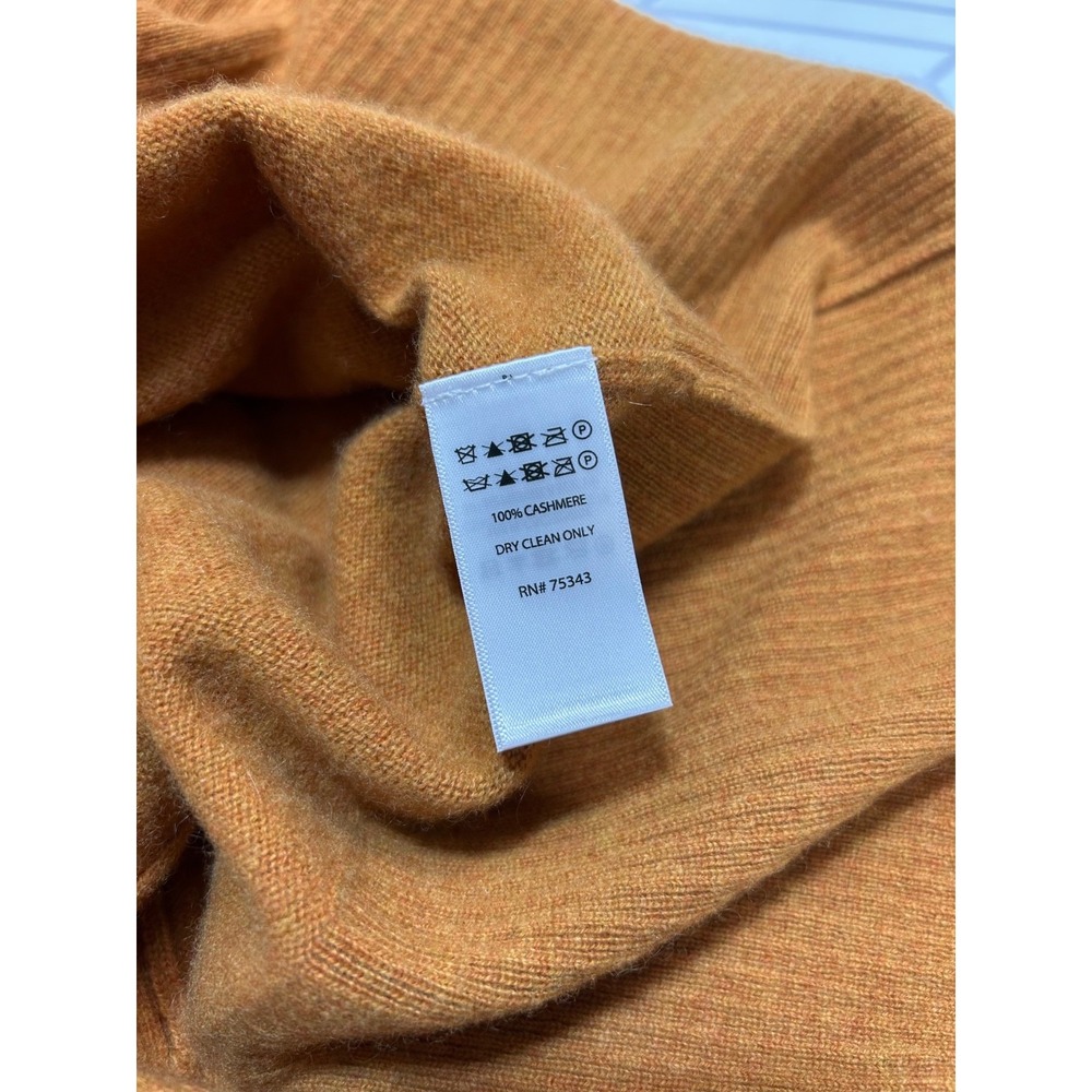 Nicole Miller Women's size S 2 Ply 100% Cashmere Sweater Rust Orange Fall b4 - Picture 5 of 9